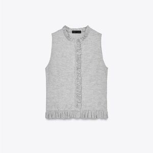 Zara Kids Gray Ruffled Sleeveless Blouse